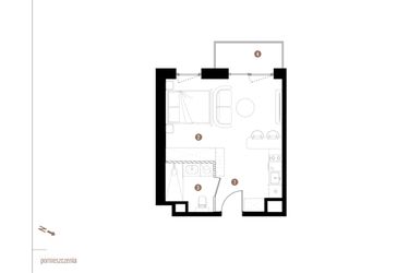 Rzut - Mieszkanie na sprzedaż 1 pokój o powierzchni 30,16 m² - numer A2.3.14 w Apartamenty Grundmanna