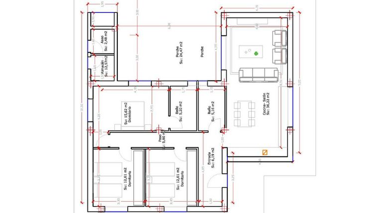 Rzut - Dom na sprzedaż 3 pokoje o powierzchni 153 m² - numer MC w Dom w La Canalosa - 86698525
