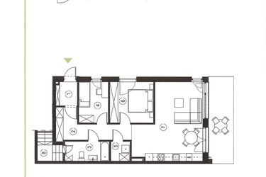 Rzut - Mieszkanie na sprzedaż 3 pokoje o powierzchni 70,87 m² - numer 18_1 w Apartamenty Sielanka