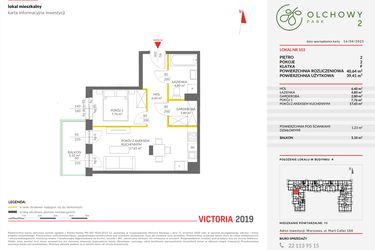 Rzut - Mieszkanie na sprzedaż 2 pokoje o powierzchni 40,64 m² - numer A.103 w Olchowy Park II