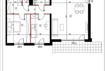 Rzut - Mieszkanie na sprzedaż 3 pokoje o powierzchni 80,04 m² - numer 24 w Andersa 3