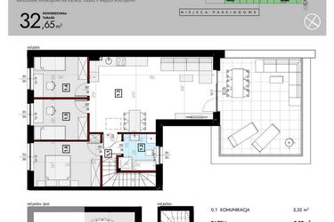 Rzut - Mieszkanie na sprzedaż 4 pokoje o powierzchni 90,62 m² - numer L7/2 w Osiedle Malarska etap VII
