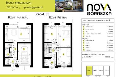 Rzut - Mieszkanie na sprzedaż 5 pokoi o powierzchni 147,95 m² - numer L1 w Nova Góraszka