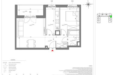 Rzut - Mieszkanie na sprzedaż 2 pokoje o powierzchni 44,16 m² - numer D/124/M w City Vibe