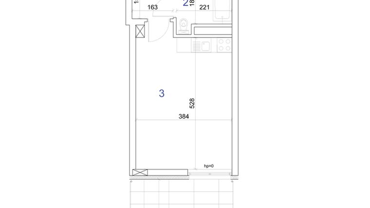 Rzut - Mieszkanie na sprzedaż 1 pokój o powierzchni 27,75 m² - numer 6A.21 w Mierzeja Wiślana etap IV