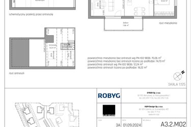 Rzut - Mieszkanie na sprzedaż 4 pokoje o powierzchni 82,3 m² - numer A3.2M02 w ROSA Residence