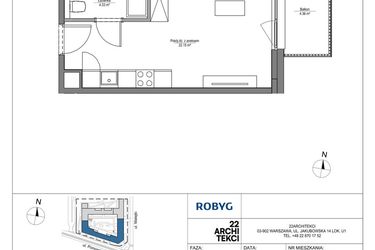Rzut - Mieszkanie na sprzedaż 1 pokój o powierzchni 26,48 m² - numer LH/LHA/A/7/3 w Lira House