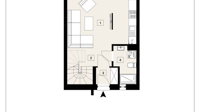 Rzut - Dom na sprzedaż 3 pokoje o powierzchni 66,92 m² - numer B9.B w Ametystowa Park