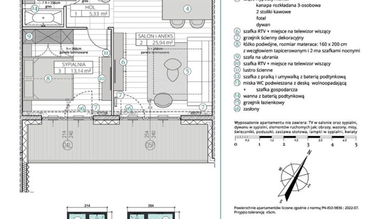 Rzut - Mieszkanie na sprzedaż 2 pokoje o powierzchni 48,99 m² - numer A.4.9 w Remedium