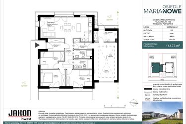 Rzut - Dom na sprzedaż 4 pokoje o powierzchni 113,73 m² - numer 65E/2 w Osiedle Marianowe