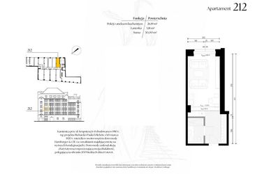 Rzut - Mieszkanie na sprzedaż 1 pokój o powierzchni 30 m² - numer G2/12 – 212 w Krupnicza 6/8