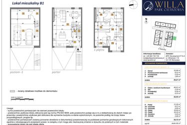Rzut - Dom na sprzedaż 4 pokoje o powierzchni 151 m² - numer B1 w Osiedle Willa Park Cietrzewia