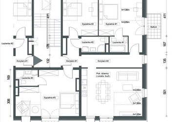 Rzut - Mieszkanie na sprzedaż 4 pokoje o powierzchni 105,19 m² - numer W1/M03/2P w Zielony Brochów 7 - etap A