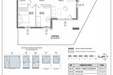Rzut - Mieszkanie na sprzedaż 3 pokoje o powierzchni 66,08 m² - numer 5.A.08 w Urzeka bud. 5