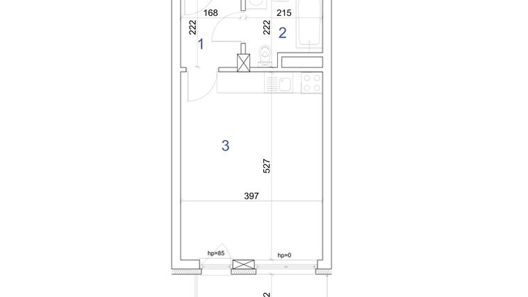Rzut - Mieszkanie na sprzedaż 1 pokój o powierzchni 28,62 m² - numer 6A.61 w Mierzeja Wiślana etap IV