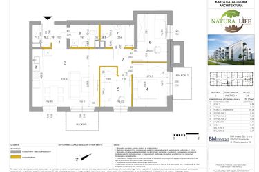 Rzut - Mieszkanie na sprzedaż 4 pokoje o powierzchni 70,39 m² - numer J34 w Osiedle Natura Life budynki JK