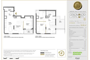 Rzut - Mieszkanie na sprzedaż 5 pokoi o powierzchni 92,98 m² - numer WKJ-LM-28 w Wola Księcia Janusza