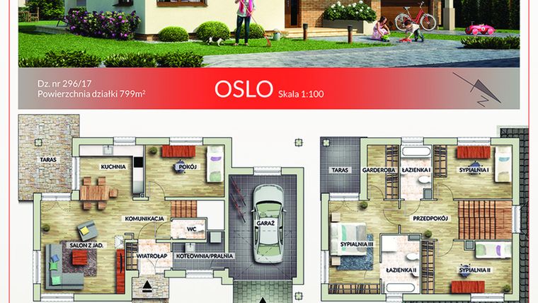 Rzut - Dom na sprzedaż 5 pokoi o powierzchni 152,12 m² - numer Oslo 296/17 w Osiedle Norweskie