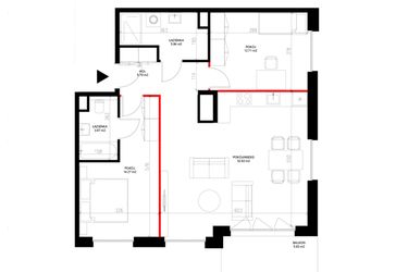Rzut - Mieszkanie na sprzedaż 3 pokoje o powierzchni 75,31 m² - numer E.2.3 w INSPIRE ETAP IV – bud. E