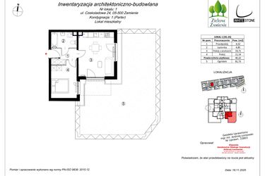 Rzut - Mieszkanie na sprzedaż 2 pokoje o powierzchni 40,22 m² - numer 2G.25 w Zielone Zamienie IX