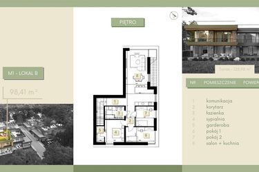 Rzut - Mieszkanie na sprzedaż 4 pokoje o powierzchni 100,41 m² - numer M1-2 w Morelife Apartments etap I i II
