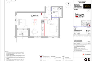Rzut - Mieszkanie na sprzedaż 2 pokoje o powierzchni 49,41 m² - numer 8.A005 w Ursus Centralny etap VI
