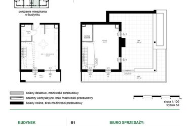 Rzut - Mieszkanie na sprzedaż 1 pokój o powierzchni 65,48 m² - numer M28 w Wędrowna