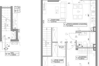 Rzut - Mieszkanie na sprzedaż 3 pokoje o powierzchni 58,82 m² - numer 34 w Manufaktura Marki 2 etap II