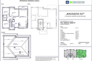 Rzut - Mieszkanie na sprzedaż 4 pokoje o powierzchni 104,64 m² - numer 5B w Białołęcka 327