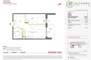 Rzut - Mieszkanie na sprzedaż 2 pokoje o powierzchni 40,99 m² - numer 31 w Olchowy Park VII