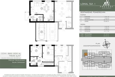 Rzut - Dom na sprzedaż 4 pokoje o powierzchni 87,34 m² - numer S2.1 w Osiedle Sosnowe Łazy