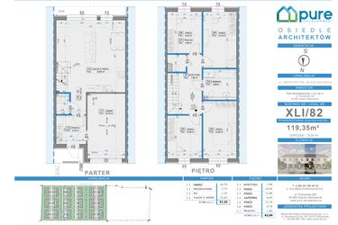 Rzut - Dom na sprzedaż 5 pokoi o powierzchni 119,35 m² - numer 82 w Osiedle Architektów etap VIII