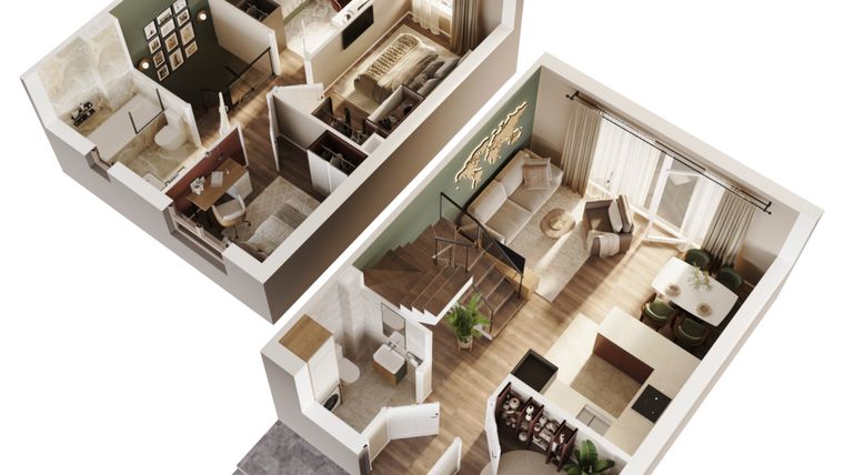 Rzut - Dom na sprzedaż 5 pokoi o powierzchni 73,26 m² - numer 14B w Osiedle Stokrotki etap 2