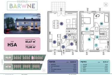 Rzut - Mieszkanie na sprzedaż 4 pokoje o powierzchni 83,67 m² - numer H05A w Osiedle Barwne I