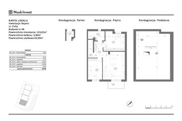 Rzut - Mieszkanie na sprzedaż 4 pokoje o powierzchni 59,99 m² - numer 4B w Bojano, ul. Cicha