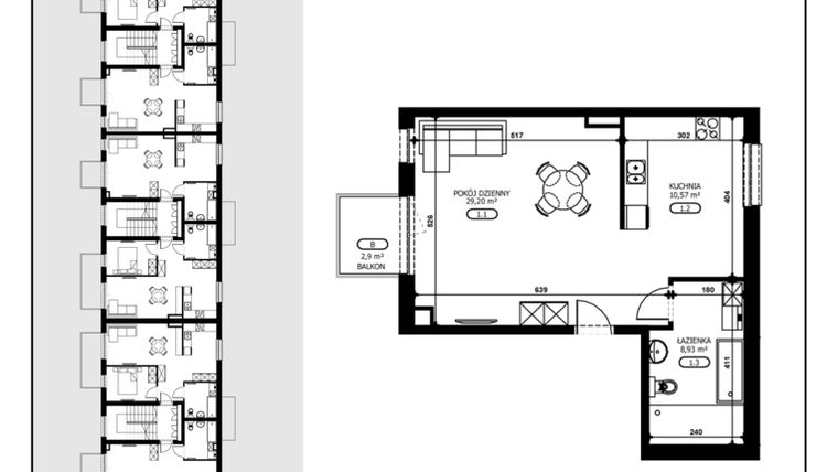 Rzut - Mieszkanie na sprzedaż 1 pokój o powierzchni 48,7 m² - numer B4-M20 w Śląska Park
