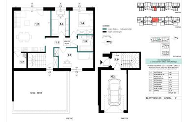 Rzut - Mieszkanie na sprzedaż 4 pokoje o powierzchni 91,31 m² - numer 60-2 w Błonie Bosco