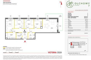 Rzut - Mieszkanie na sprzedaż 4 pokoje o powierzchni 92,24 m² - numer 20 w Olchowy Park VII