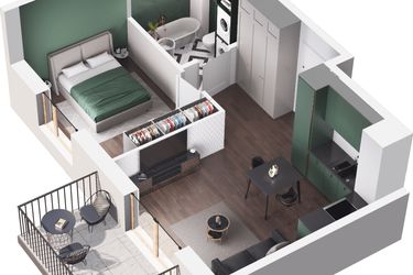 Rzut - Mieszkanie na sprzedaż 2 pokoje o powierzchni 34,24 m² - numer A6.101.M04 w Mieszkaj w mieście - Ogrody Glogera