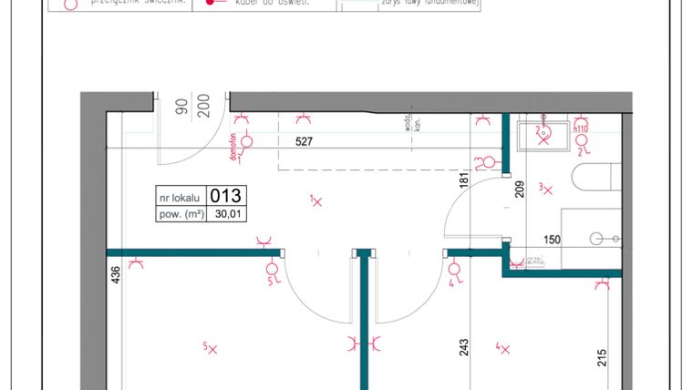 Rzut - Mieszkanie na sprzedaż 2 pokoje o powierzchni 30,01 m² - numer 013 w Pole-Mokotowskie.pl
