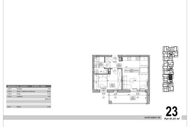 Rzut - Mieszkanie na sprzedaż 2 pokoje o powierzchni 41,41 m² - numer A.9.M.23 w Sobola Biel A9