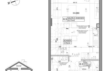 Rzut - Dom na sprzedaż 3 pokoje o powierzchni 65,83 m² - numer 13B w Nova Magdalenka 7