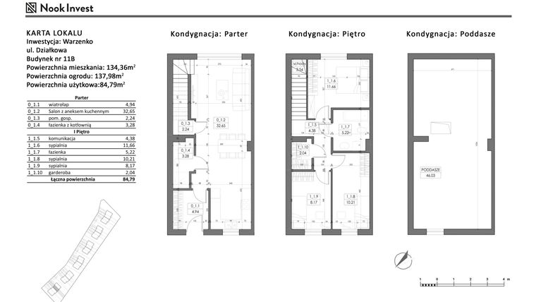 Rzut - Dom na sprzedaż 5 pokoi o powierzchni 84,79 m² - numer 11B w Domy nad jeziorem w Warzenku
