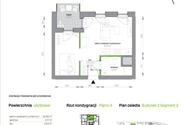 Rzut - Mieszkanie na sprzedaż 1 pokój o powierzchni 33,15 m² - numer 2.3.M10 w Morska Vita