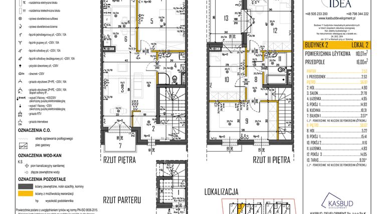Rzut - Mieszkanie na sprzedaż 5 pokoi o powierzchni 110,07 m² - numer 2-L2 w Osiedle Idea etap II