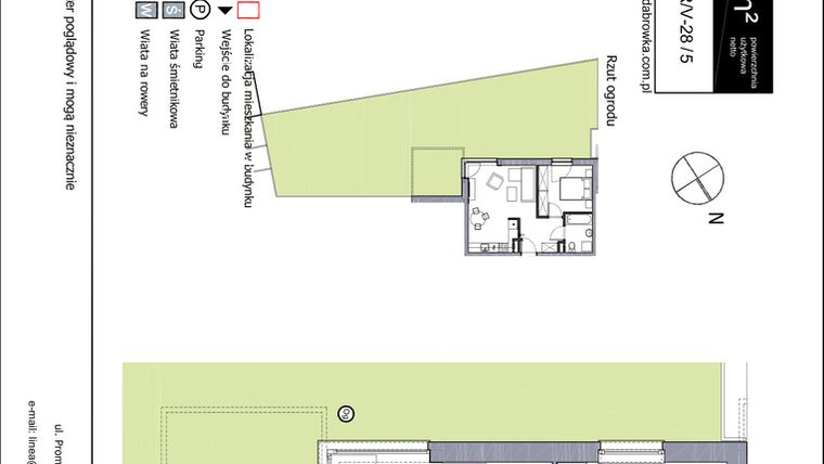 Rzut - Mieszkanie na sprzedaż 2 pokoje o powierzchni 41,55 m² - numer R_V-28_5 w os. Dąbrówka – Leśna Polana