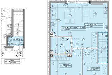 Rzut - Mieszkanie na sprzedaż 3 pokoje o powierzchni 56,07 m² - numer 2 w Manufaktura Marki 2
