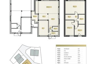 Rzut - Dom na sprzedaż 3 pokoje o powierzchni 158,87 m² - numer 3A w Na Wzgórzu 2