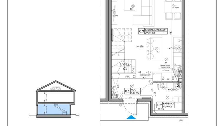 Rzut - Mieszkanie na sprzedaż 4 pokoje o powierzchni 82,75 m² - numer 54B w Domy na Witosa etap 2A i 2B