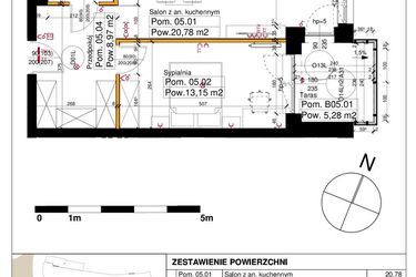 Rzut - Mieszkanie na sprzedaż 2 pokoje o powierzchni 47,16 m² - numer M05 w Srebrzyńska Park IV